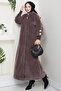 معطف كامل الطول بأزرار ذهبية من فرو المنك HM2864