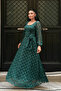 Lace Fabric Square Neck Dress - EMERALD GREEN - 2