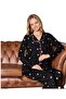 Pijamood Women's Milan Fabric Front Buttoned Transitional Long Sleeve Pajama Set