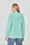 Women's Full Zip Hooded Cotton Tracksuit Top Mint 9508-m - 6