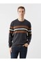 LCWAIKIKI Classic Crew Neck Long Sleeve Striped Men's Knitwear Sweater