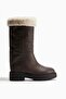 Warm-lined leather boots