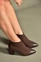 V820178004 Brown Knitwear Fabric Thick Heeled Women's Boots - 2