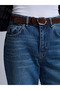 72072 100% Cotton Belted Wide Leg Jean-Blue - 4