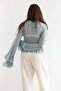 Frill-trimmed mesh blouse - 4