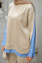 Women's Shirt Detail Two-Piece Set Cream - 6