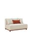 Kumo Sectional Corner Sofa - Beige/Cherry Fabric, Solid Wood, 2-Year Warranty, 427x263x73cm - 2