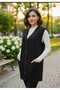 Short Length 75cm with Pockets Buttoned Steel Knitted Tricot Vest