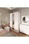 Kitty 3-Door Kids Wardrobe with Mirror - White & Pink, Engineered Wood, 6 Shelves, 2 Year Warranty