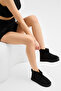 Women's Black Thick Poly Sole Suede Look Casual Boots - 5