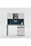 Knight Kids Study Desk & Hutch with USB - White, Teal & Blue - 1 Drawer, 1 Door, 120x60cm - 2