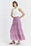 Women's Elastic Waist Long Skirt - 4