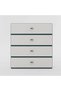Knight 4-Drawer Dresser for Kids - White/Teal Blue, Engineered Wood, 2-Year Warranty, 59.8x43x87cm - 2