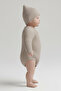 Baby Girl-Boy Stitch-Free Oversized Knitwear Sweater and Hat Set - Buttoned Bottom Raglan Sleeve 2-Piece Set - 6
