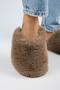 Gaye Women's Plush Flat Dark Mink Slippers - 5