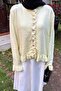 Ruffle Detailed Cardigan Yellow - 3