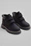 Children's Unisex Black Black Thick Thermo Sole Warm Lined Double Velcro Boots - 3