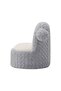 Fluffy Momo Kids Chair - Light Grey & White, Soft Fabric, Wooden Frame, 1-Seater, 2-Year Warranty - 6