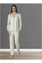 Women's Green Striped Special Design Stylish Long Sleeve Buttoned Front Maternity Pajama Set Effortt - 2