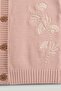 Pink Embroidered Knitted Cardigan - 3