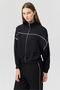 Women's Contrast Detailed Zippered Sweat Top - 5