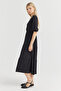 Women's V-Neck Textured Dress - 3