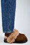 Antonella Fur Women's Genuine Leather Back Strap Platform Sabo Tan Sandals