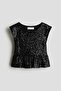Sequined peplum top - 4