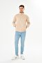 Men's Full Zip Cotton Tracksuit Top Beige 9507-B - 2