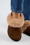 Antonella Fur Women's Genuine Leather Back Strap Platform Sabo Tan Sandals - 4