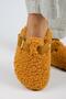 Suzen Women's Genuine Leather Belted Tedy Mustard Slippers - 5