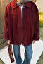 Shoulder Epaulettes Suede Coat Burgundy - 3