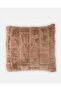 Beige Textured Fur Cushion - 2