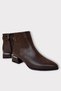 Buckle Detailed Pointed Toe Heeled Women's Boots Brown - 2