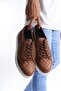Slw166 prestige lace-up skin quilted patterned men's daily sneaker shoe cbt - taba - 4