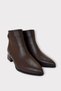Buckle Detailed Pointed Toe Heeled Women's Boots Brown - 4