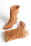 Women's Short Western Boots 0012891 Tan Suede - 7