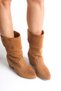 Women's Short Western Boots 0012891 Tan Suede - 3
