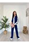ZIPPERED STRIPED IMPORTED MODAL FABRIC COTTON WOMEN'S BOHEMIAN COMFORTABLE TOP-BOTTOM TRACKSUIT SET - 3