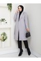 Belted Gray Women's Coat - 4