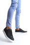 Slw165 Elite Lace-Up Skin Men's Casual Sneaker Shoes Cbt - Black - 3