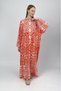 Women's Cotton Patterned Long Dress Orange - 5