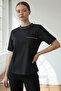 Crew Neck Striped Detail Pocket Regular Knitted Black T-Shirt - 6