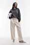 Unisex Oversize Sweatshirt Salut Arka Printed Smoked Melange – Crew Neck, 3 Thread Ribs - 4