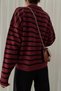 Polo Neck Striped Knitwear Sweater Cream - 3