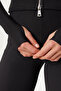 Zippered Corded Fabric Knitted Top and Bottom Set Lby0022 Black - 6