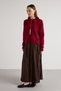 Women's Burgundy Ribbon Detailed Short Design Cardigan 30034 - 6