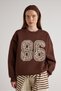 Women's Coffee Süzene Embroidered Fleece-Lined Sweatshirts 30065