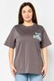Stitch Women Crew Neck Short Sleeve Graphic Print T-Shirt, Dark Grey