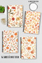 Autumn Leaves Design Wire Spiral A5 Checkered 4-Piece Souvenir, Memory, School Notebook Set